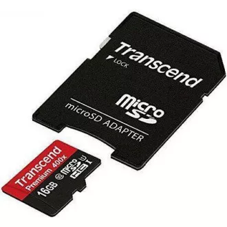 TRANSCEND MicroSDHC kartica 16GB Premium, Class 10 UHS-I 300x + adapter
