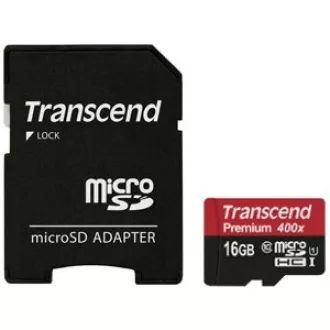 TRANSCEND MicroSDHC kartica 16GB Premium, Class 10 UHS-I 300x + adapter