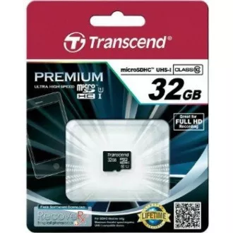 TRANSCEND MicroSDHC kartica 32GB Premium, Class 10 UHS-I 300x, bez adaptera