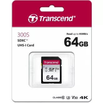 TRANSCEND SDXC kartica 64 GB 300S, UHS-I U3 V30 (P: 95 / Š: 45 MB / s)