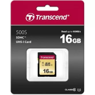 TRANSCEND SDHC kartica 16 GB 500S, UHS-I U1 (P: 95 / W: 60 MB / s)