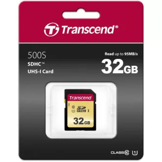 TRANSCEND SDHC kartica 32 GB 500S, UHS-I U1 (P: 95 / W: 60 MB / s)