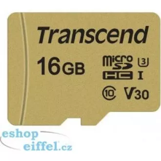 TRANSCEND MicroSDHC kartica 16GB 500S, UHS-I U3 V30 + adapter TRANSCEND MicroSDHC kartica 16GB 500S, UHS-I U3 V30 + adapter