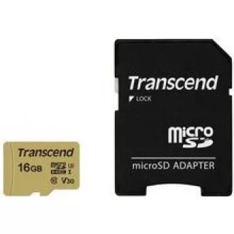 TRANSCEND MicroSDHC kartica 16GB 500S, UHS-I U3 V30 + adapter TRANSCEND MicroSDHC kartica 16GB 500S, UHS-I U3 V30 + adapter