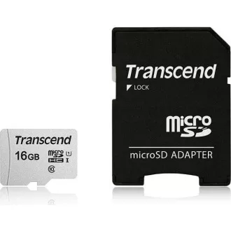 TRANSCEND MicroSDHC kartica 16GB 300S, UHS-I U1 + adapter