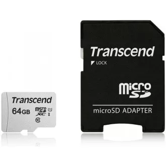 TRANSCEND MicroSDXC kartica 64GB 300S, UHS-I U1 + adapter