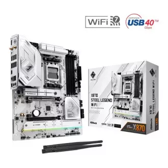 ASRock MB SC AM5 X870 STEEL LEGEND WIFI, AMD X870, 4xDDR5, 1xHDMI, 2xUSB4, WI-FI