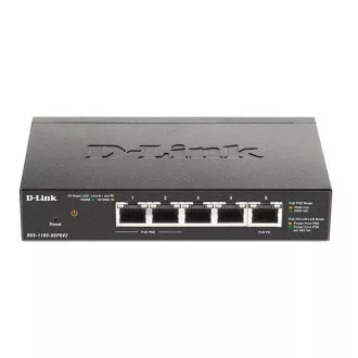 D-Link DGS-1100-05PDV2 5-Port Gigabit PoE Smart Switch, bez napajanja - napajanje preko PoE, 2 PoE porta