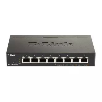 D-Link DGS-1100-08PV2 8-portni Gigabit Smart Managed PoE switch, PoE proračun 64W, bez ventilatora