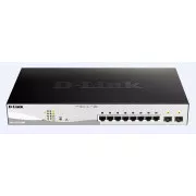 D-Link DGS-1210-10MP 10-port Gigabit Smart+ PoE Switch, 8x GbE PoE+, 2x SFP, PoE 130W, bez ventilatora
