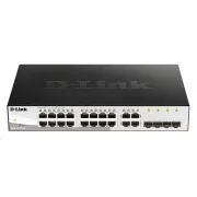 D-Link DGS-1210-20 20-port Gigabit Smart+ Switch, 16x GbE, 4x RJ45/SFP, bez ventilatora