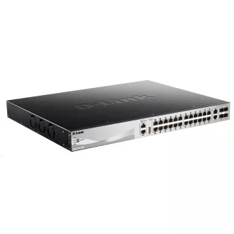 D-Link DGS-3130-30PS/E L3 sklopivi upravljani gigabitni PoE prekidač, 24x PoE gigabita, 2x 10GBASE-T, 4x SFP+, 370W PoE
