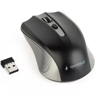 GEMBIRD miš MUSW-4B-04-GB, sivo-crni, bežični, USB nano prijemnik