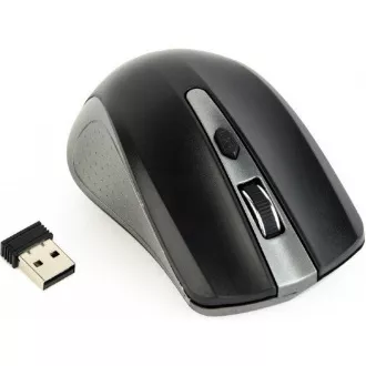GEMBIRD miš MUSW-4B-04-GB, sivo-crni, bežični, USB nano prijemnik