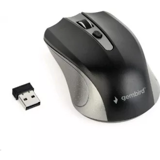 GEMBIRD miš MUSW-4B-04-GB, sivo-crni, bežični, USB nano prijemnik