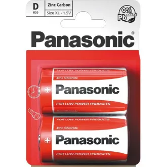 PANASONIC cink ugljične baterije crveni cink R20RZ / 2BP EU D 1.5V (blister 2kom)