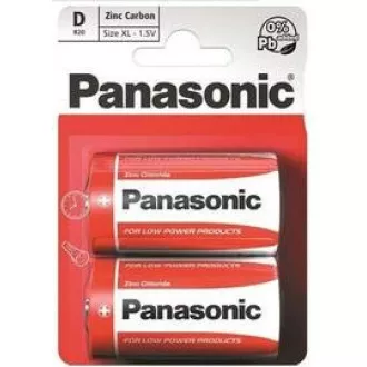 PANASONIC cink ugljične baterije crveni cink R20RZ / 2BP EU D 1.5V (blister 2kom)