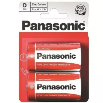 PANASONIC cink ugljične baterije crveni cink R20RZ / 2BP EU D 1.5V (blister 2kom)