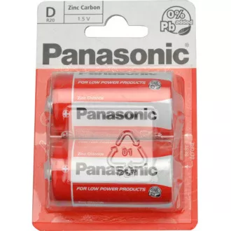 PANASONIC cink ugljične baterije crveni cink R20RZ / 2BP EU D 1.5V (blister 2kom)