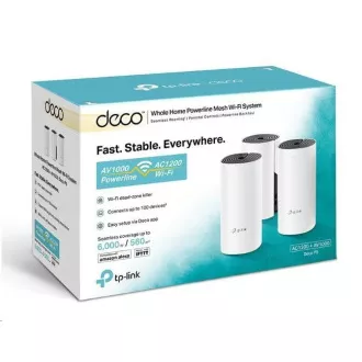 TP-Link Deco P9 (3 paketa) Powerline WiFi5 Mesh (AC1200+AV1000, 2,4 GHz/5 GHz, 2xGbELAN/WAN)