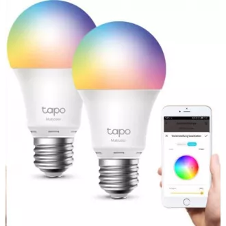 TP-Link Tapo L530E (2 komada) pametna WiFi prigušiva LED žarulja (u boji, 2500K-6500K, 806lm, 2,4 GHz, E27)