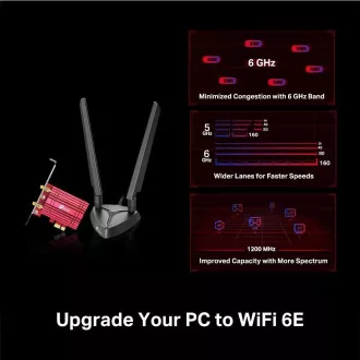 TP-Link Archer TXE75E WiFi6E PCIe adapter (AXE5400, 2,4 GHz/5 GHz/6 GHz, Bluetooth5.2) TP-Link Archer TXE75E WiFi6E PCIe adapter (AXE5400, 2,4 GHz/5 GHz/6 GHz, Bluetooth5.2)
