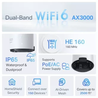 TP-Link Deco X50-Outdoor (1 paket) WiFi6 Mesh (AX3000, 2,4GHz/5GHz, 2xGbELAN/WAN) TP-Link Deco X50-Outdoor (1 paket) WiFi6 Mesh (AX3000, 2,4GHz/5GHz, 2xGbELAN/WAN)