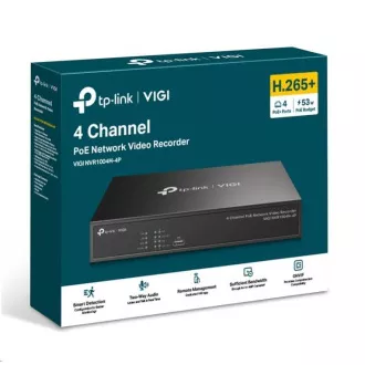 TP-Link VIGI NVR1004H-4P, video rekorder, 4 kanala, 4xPoE, 1xSATA, 1x100Mb/s LAN, 2xUSB2.0, 1xHDMI, 1xVGA