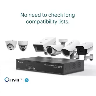 TP-Link VIGI NVR1004H-4P, video rekorder, 4 kanala, 4xPoE, 1xSATA, 1x100Mb/s LAN, 2xUSB2.0, 1xHDMI, 1xVGA