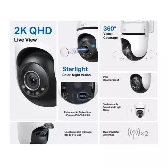 TP-Link Tapo C520WS vanjska kamera, (4MP, 2K QHD 1440p, WiFi, IR 30m, microSD kartica)