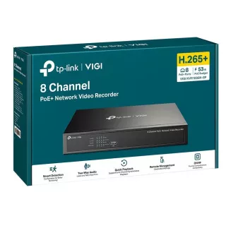 TP-Link VIGI NVR1008H-8P, video rekorder, 8 kanala, 8xPoE, 1x100Mb/s LAN, 1xVGA, 1xHDMI, 2xUSB2.0