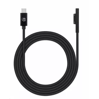 Manhattan kabel za punjenje, Surface Connect to USB-C kabel za punjenje (M/M), 15 V / 3 A, 1,8 m, crni