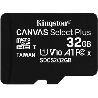 Kingston 32GB micSDHC Canvas Select Plus 100R A1 C10 kartica + SD adapter Kingston 32GB micSDHC Canvas Select Plus 100R A1 C10 kartica + SD adapter