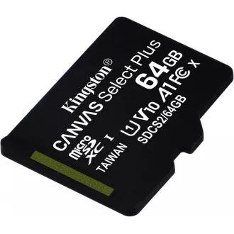 Kingston 64GB micSDXC Canvas Select Plus 100R A1 C10 kartica + SD adapter