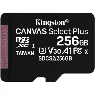 Kingston 256 GB micSDXC Canvas Select Plus 100R A1 C10 - 1 kom