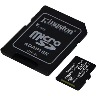 Kingston 512GB micSDXC Canvas Select Plus 100R A1 C10 kartica + SD adapter