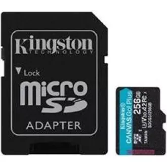 Kingston MicroSDXC kartica 256 GB Canvas Go! Plus, R:170/W:90MB/s, klasa 10, UHS-I, U3, V30, A2 + adapter
