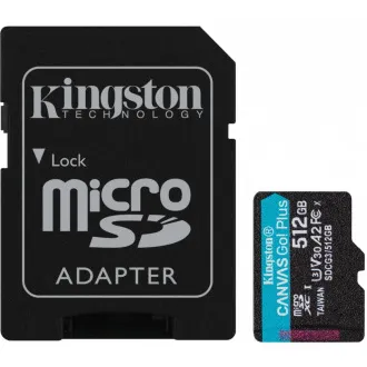 Kingston MicroSDXC kartica 512 GB Canvas Go! Plus, R:170/W:90MB/s, klasa 10, UHS-I, U3, V30, A2 + adapter - Rabljen Kingston MicroSDXC kartica 512 GB Canvas Go! Plus, R:170/W:90MB/s, klasa 10, UHS-I, U3, V30, A2 + adapter - Rabljen