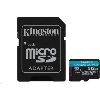 Kingston MicroSDXC kartica 512 GB Canvas Go! Plus, R:170/W:90MB/s, klasa 10, UHS-I, U3, V30, A2 + adapter - Rabljen Kingston MicroSDXC kartica 512 GB Canvas Go! Plus, R:170/W:90MB/s, klasa 10, UHS-I, U3, V30, A2 + adapter - Rabljen
