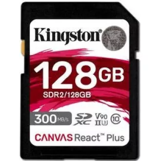 Kingston 128 GB Canvas React Plus SDXC UHS-II 300R / 260 W U3 V90 za Full HD / 4K / 8K