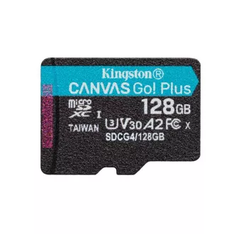 Kingston MicroSDXC kartica 128GB Canvas Go! Plus, R:200/W:160MB/s, Klasa 10, UHS-I, U3, V30, A2 + adapter
