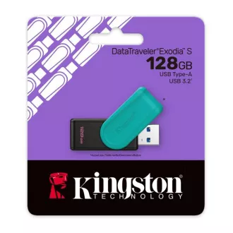 Kingston USB memorijski ključ 128 GB USB 3.2 Gen 1 DataTraveler Exodia S (crni + tirkizni)