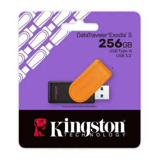 Kingston Flash Disk 256GB USB3.2 Gen 1 DataTraveler Exodia S (crni + narančasti) - Rabljen