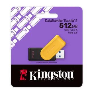 Kingston USB memorijski ključ 512GB USB3.2 Gen 1 DataTraveler Exodia S (crni + žuti) - Rabljen