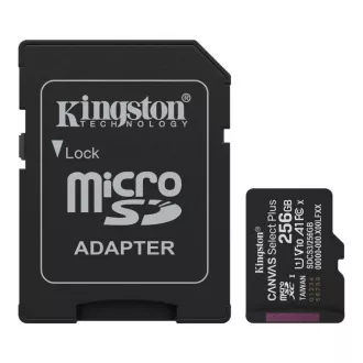 Kingston MicroSDXC kartica 256GB Canvas Select Plus, U1, V10, A1, SD adapter