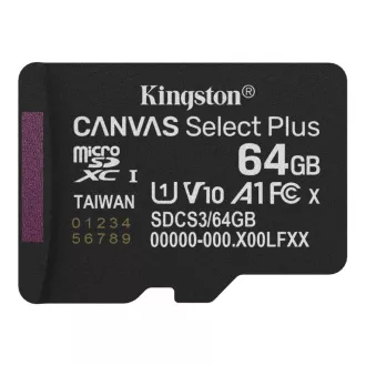 Kingston MicroSDXC kartica 64GB Canvas Select Plus, U1, V10, A1