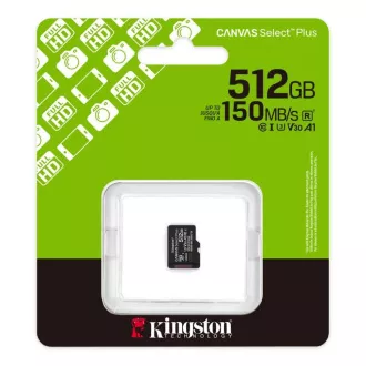 Kingston MicroSDXC kartica 512GB Canvas Select Plus, U3, V30, A1