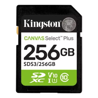 Kingston SDXC kartica 256GB Canvas Select Plus, U1, V10, A1