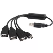 PremiumCord USB2.0 HUB 4-priključni crni kabel