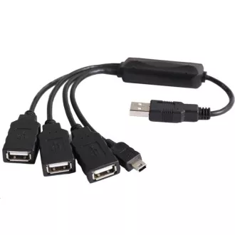 PremiumCord USB2.0 HUB 4-priključni crni kabel
